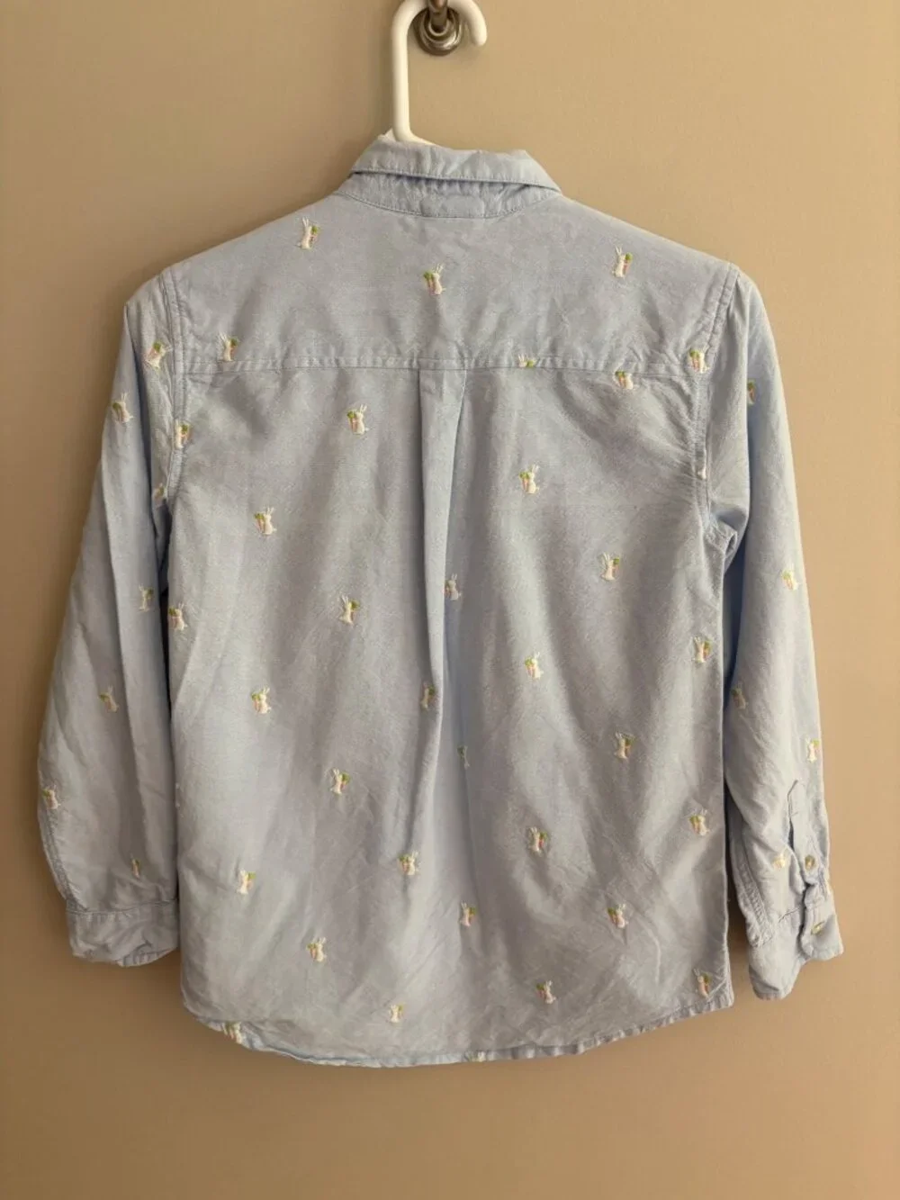 Gymboree Embroidered Easter Bunny Oxford Button Up Boys Size 10 Dress Shirt
